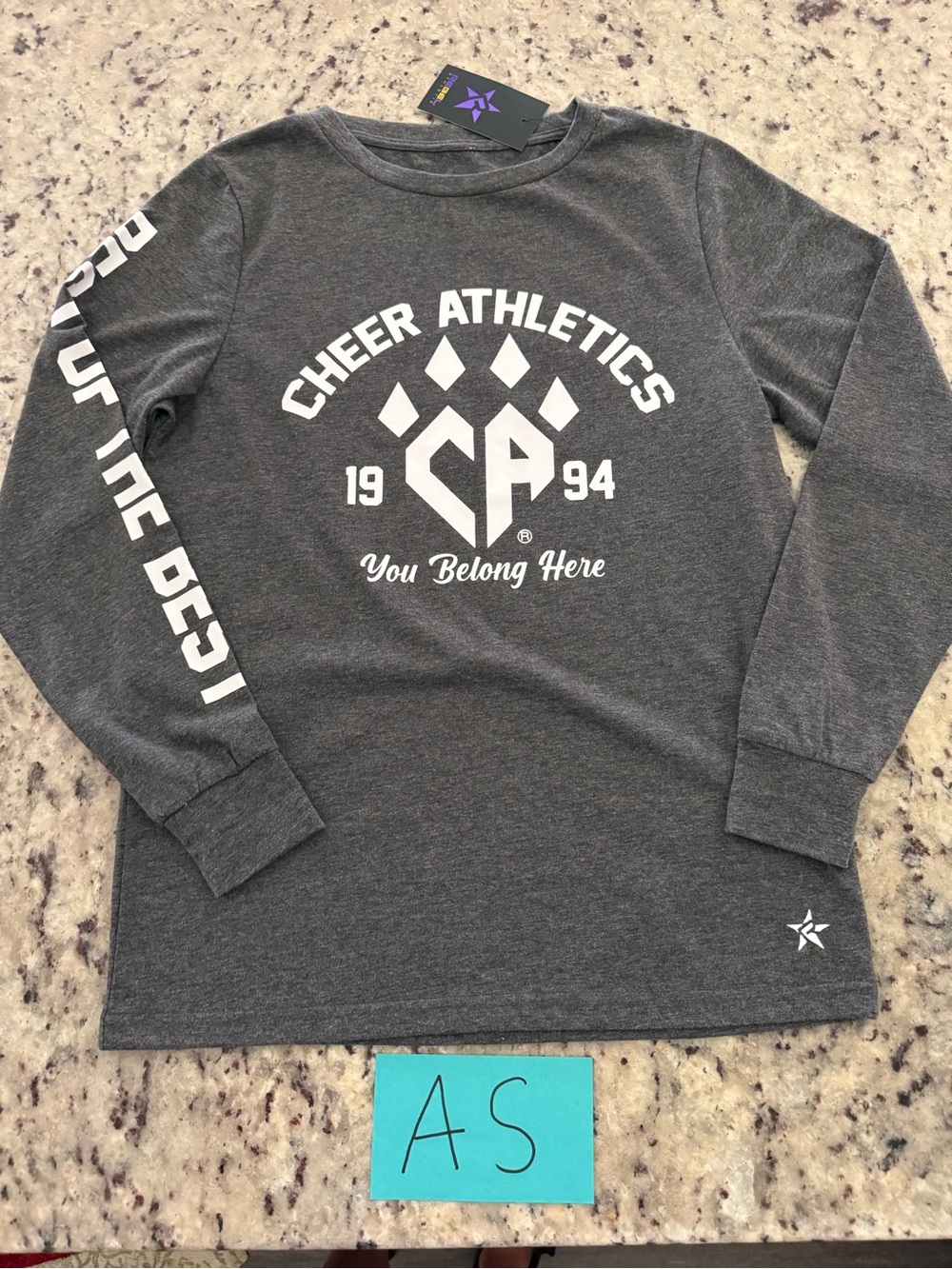 Women’s cheer athletics Long Sleeve Tee - Gray shirt adult small - NWT